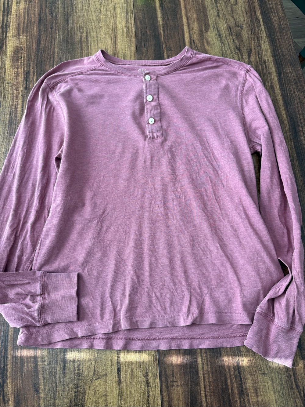 J. Crew Long-Sleeve Henley in Dusty Mauve